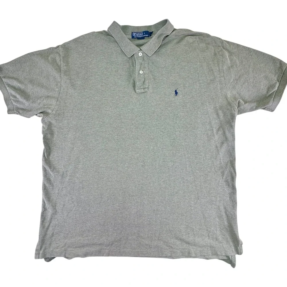 Polo Ralph Lauren Sage Gray Cotton Polo Shirt XXL Classic Fit Embroidered Pony